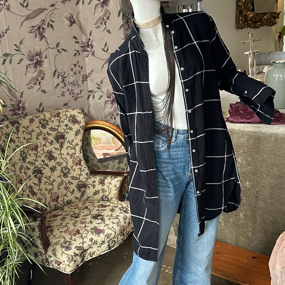 Dress shirt or to shirt Button-down Cotton flannel sift cosy Essential tunic - Picture 3 of 6